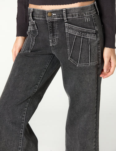 PANTALÓN GRIS BOLSILLOS COSTURAS
