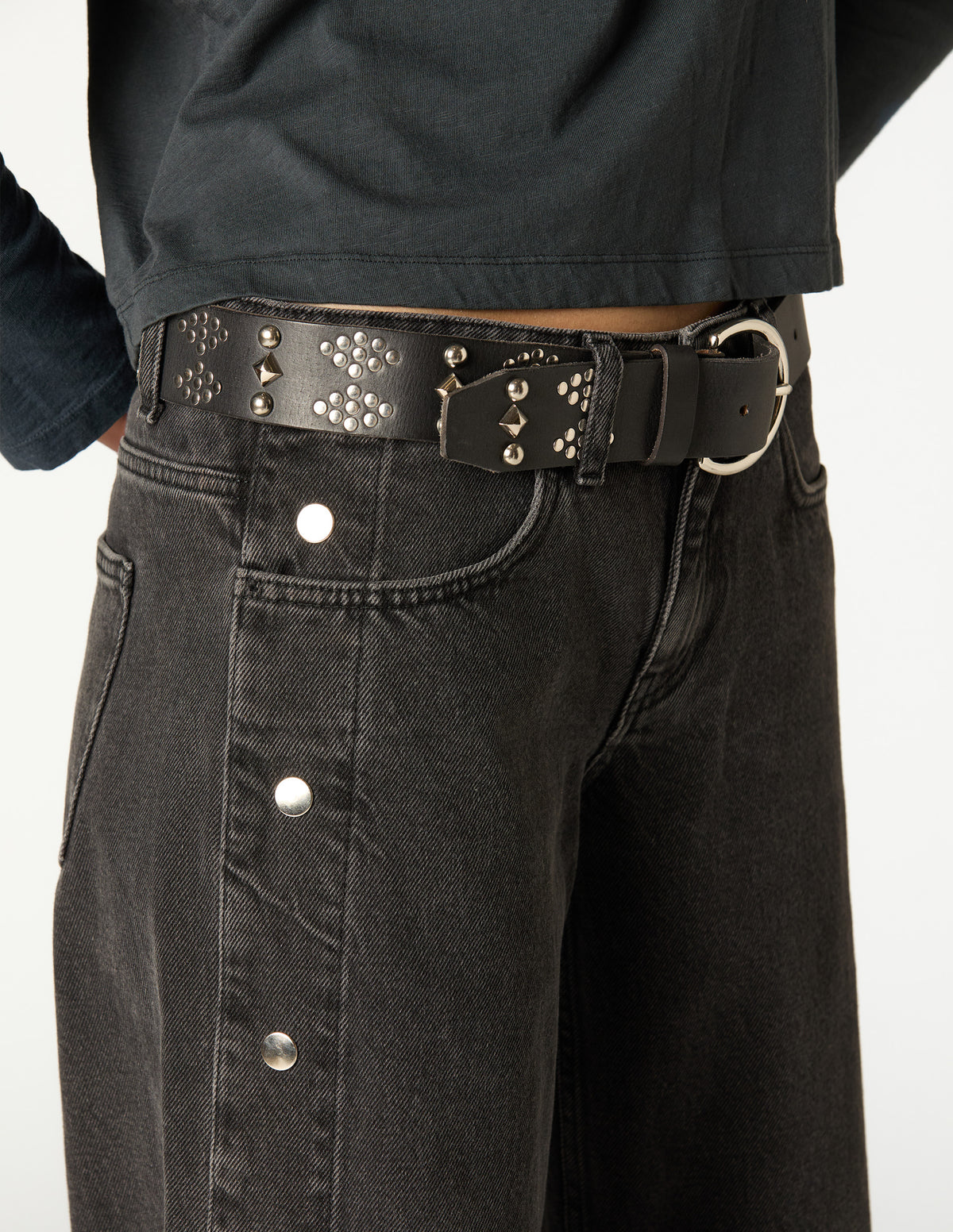 PANTALÓN BOTONES LATERALES ANTRACITA