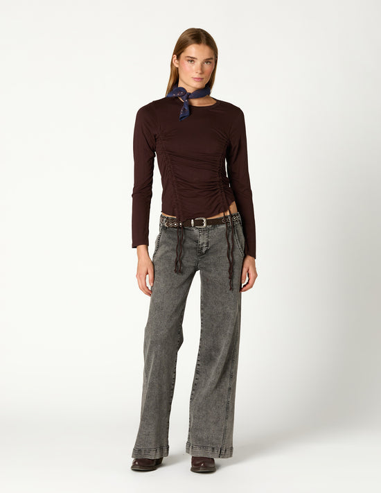NN EMBROIDERED GRAY PANTS