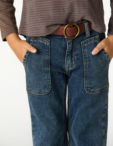 WIDE LEG DENIM PANTS