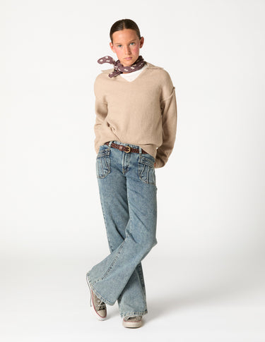 PANTALÓN AZUL BOLSILLOS COSTURAS