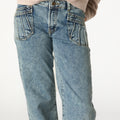 PANTALÓN AZUL BOLSILLOS COSTURAS