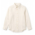 WHITE LINEN V-NECK SHIRT