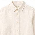 WHITE LINEN V-NECK SHIRT