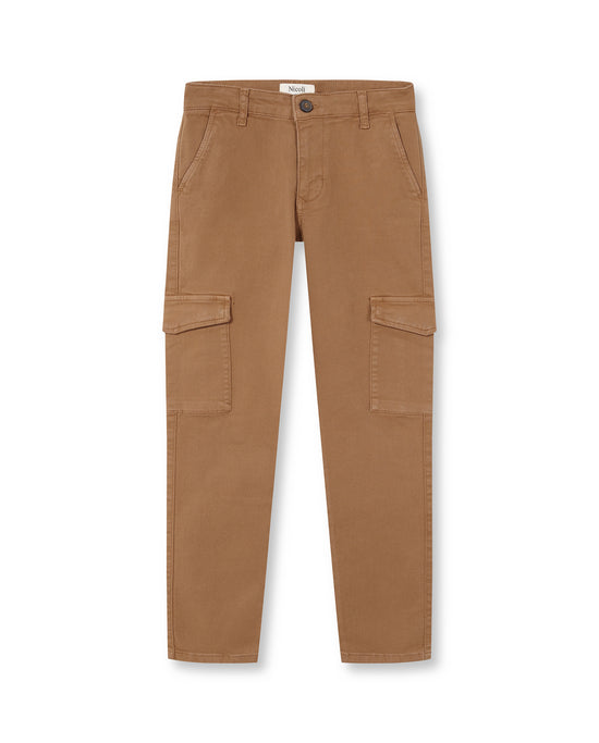 KHAKI LONG CARGO TROUSERS