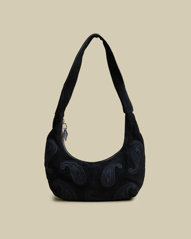 PAISLEY SMOKE SUEDE BAG