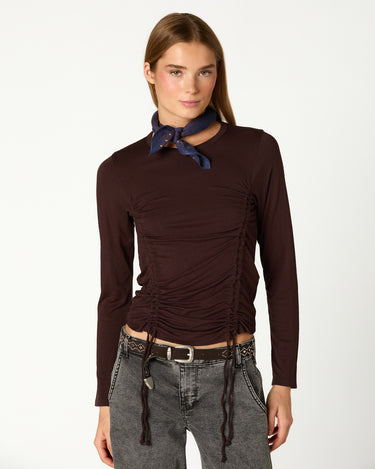MOOR STRAPPY GATHERED TOP
