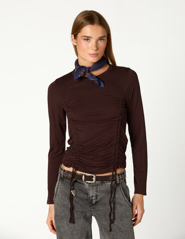 MOOR STRAPPY GATHERED TOP