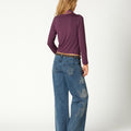 SIDE BUTTON T-SHIRT AMETHYST