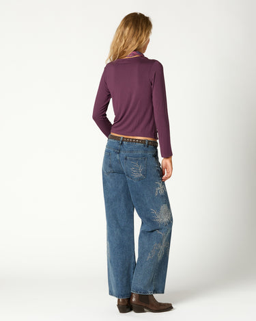 SIDE BUTTON T-SHIRT AMETHYST