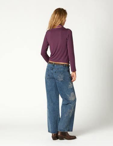 SIDE BUTTON T-SHIRT AMETHYST