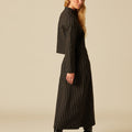 FALDA MIDI NEGRA RAYAS