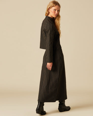 FALDA MIDI NEGRA RAYAS