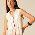 TOP LAZOS ENCAJES CRUDO