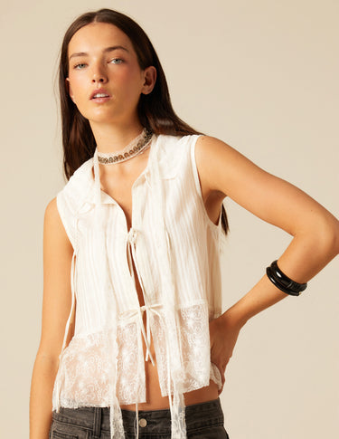 RAW LACE TOP TIES