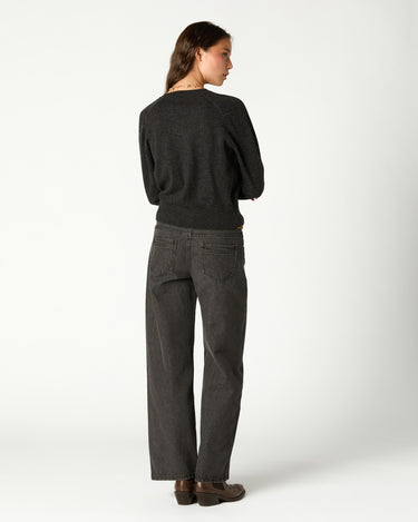 DENIM STUD BELT LOOP ANTHRACITE
