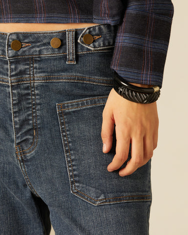 DENIM BOTONES CINTURILLA AZUL