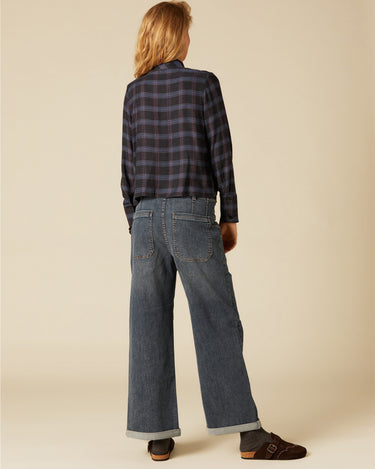 DENIM BOTONES CINTURILLA AZUL