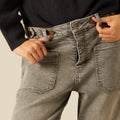 DENIM BOTONES CINTURILLA GRIS CLARO