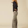 DENIM BOTONES CINTURILLA GRIS CLARO