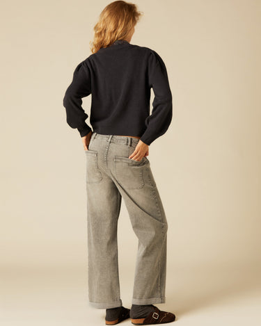 DENIM BOTONES CINTURILLA GRIS CLARO
