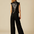 Anthracite Floral Button Studded Trousers