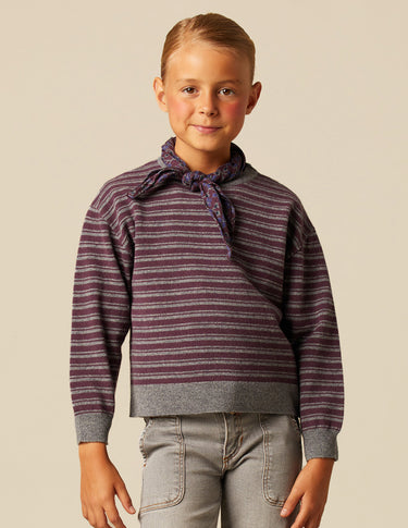 GRAY AND BLACK STRIPED JERSEY