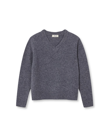MEDIUM GREY V-NECK JUMPER