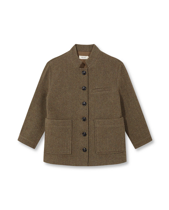HERRINGBONE MAO JACKET