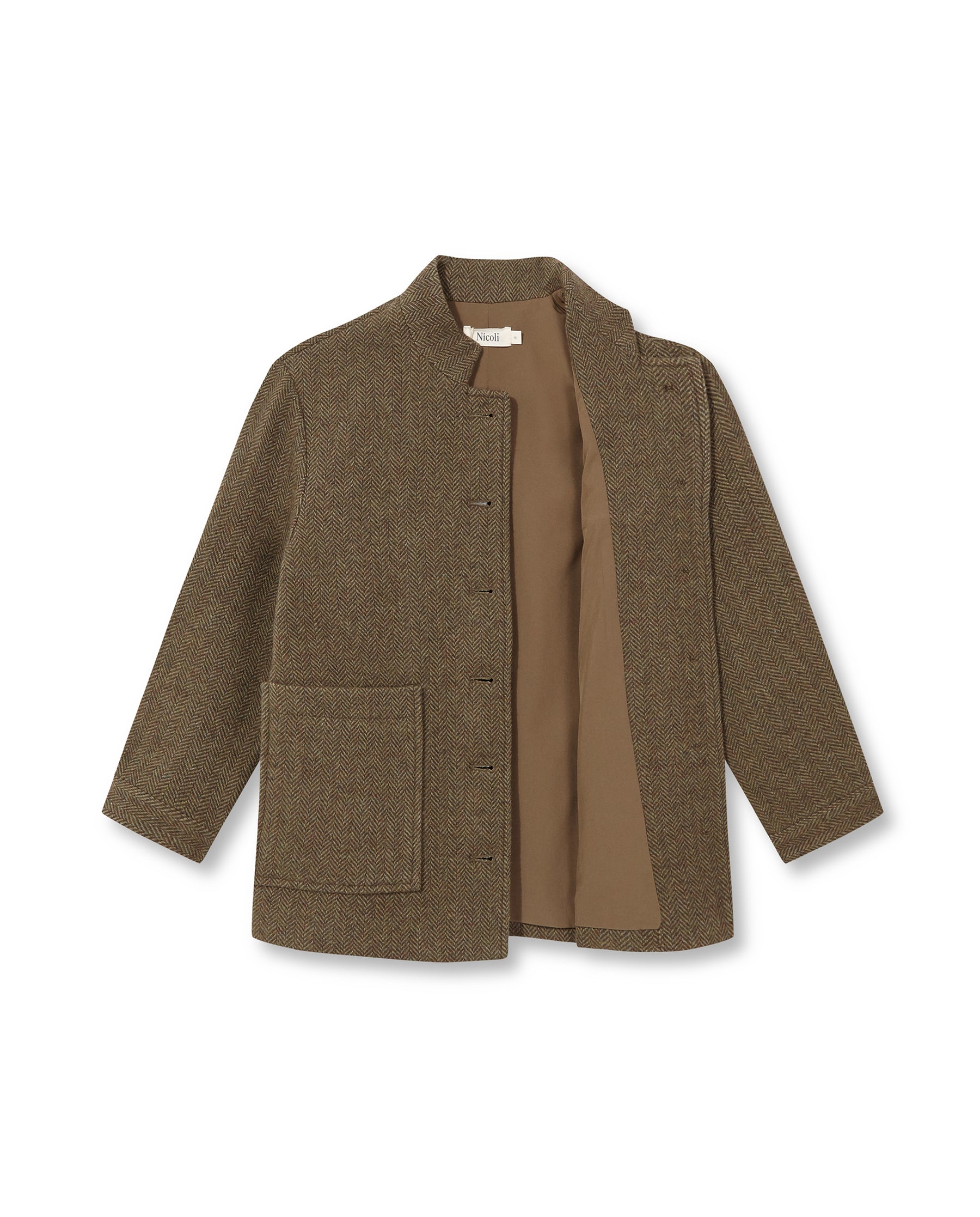 HERRINGBONE MAO JACKET