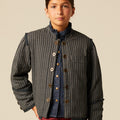 CHAQUETA RAYA AZUL GRIS
