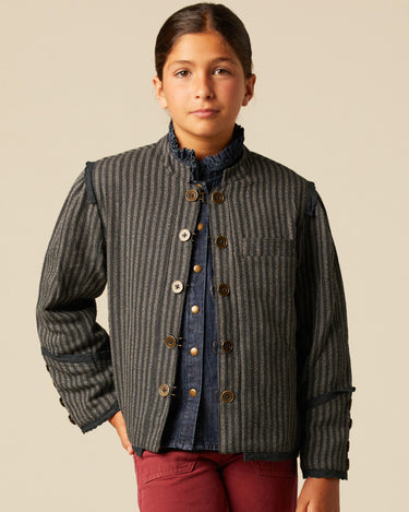 CHAQUETA RAYA AZUL GRIS