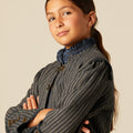 CHAQUETA RAYA AZUL GRIS
