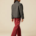 CHAQUETA RAYA AZUL GRIS