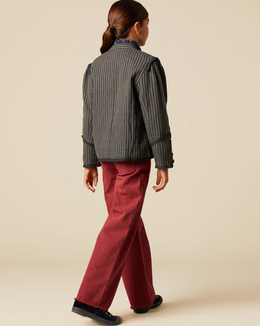 CHAQUETA RAYA AZUL GRIS