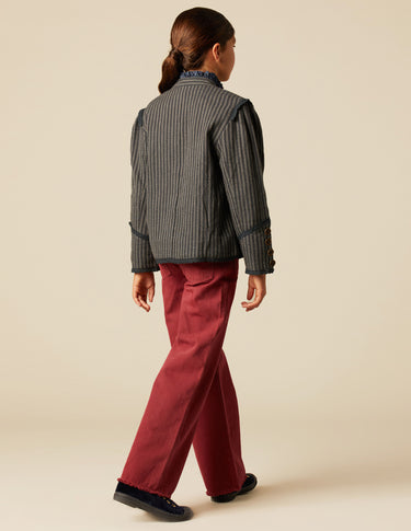 CHAQUETA RAYA AZUL GRIS