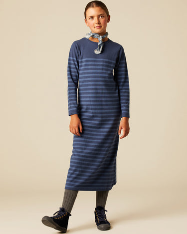 VESTIDO PUNTO RAYAS AZULES
