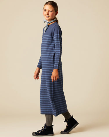 VESTIDO PUNTO RAYAS AZULES