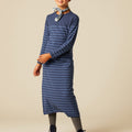 VESTIDO PUNTO RAYAS AZULES