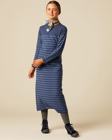 VESTIDO PUNTO RAYAS AZULES