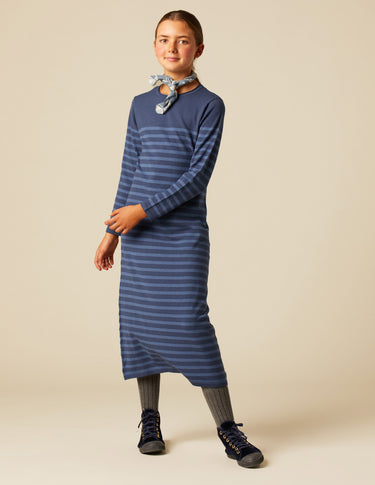 VESTIDO PUNTO RAYAS AZULES