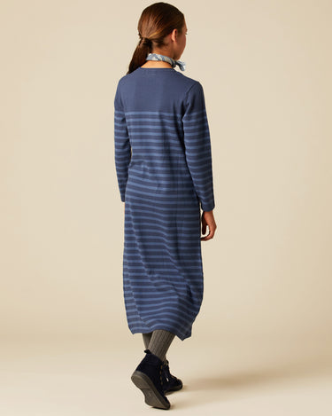 VESTIDO PUNTO RAYAS AZULES
