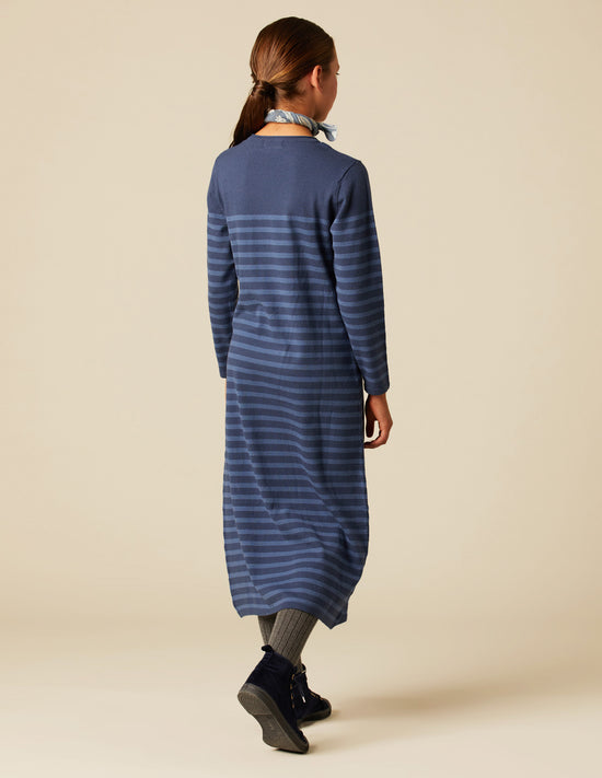 VESTIDO PUNTO RAYAS AZULES
