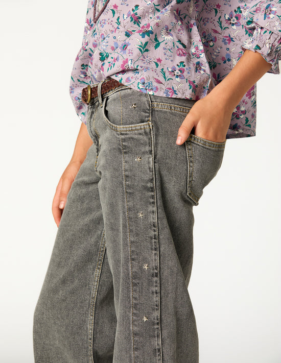 GREY SIDE STAR DENIM