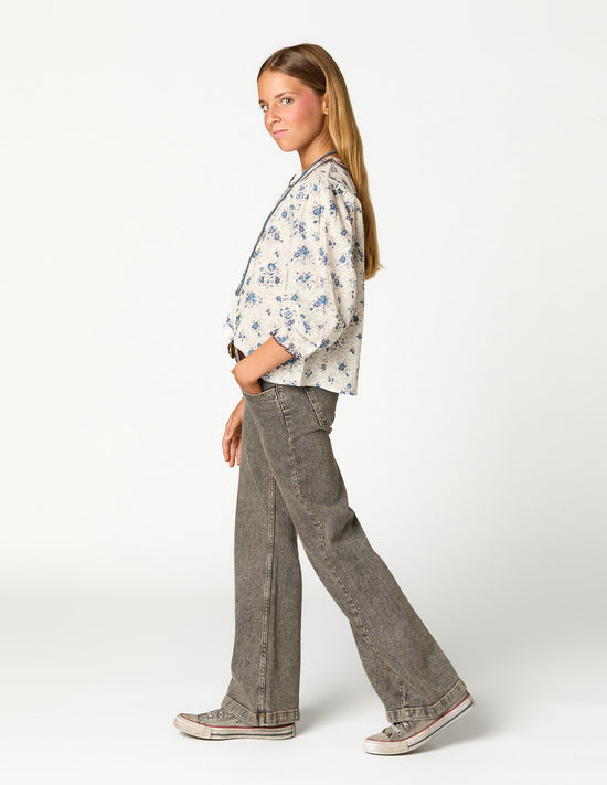 DENIM GRIS TACHAS MINI
