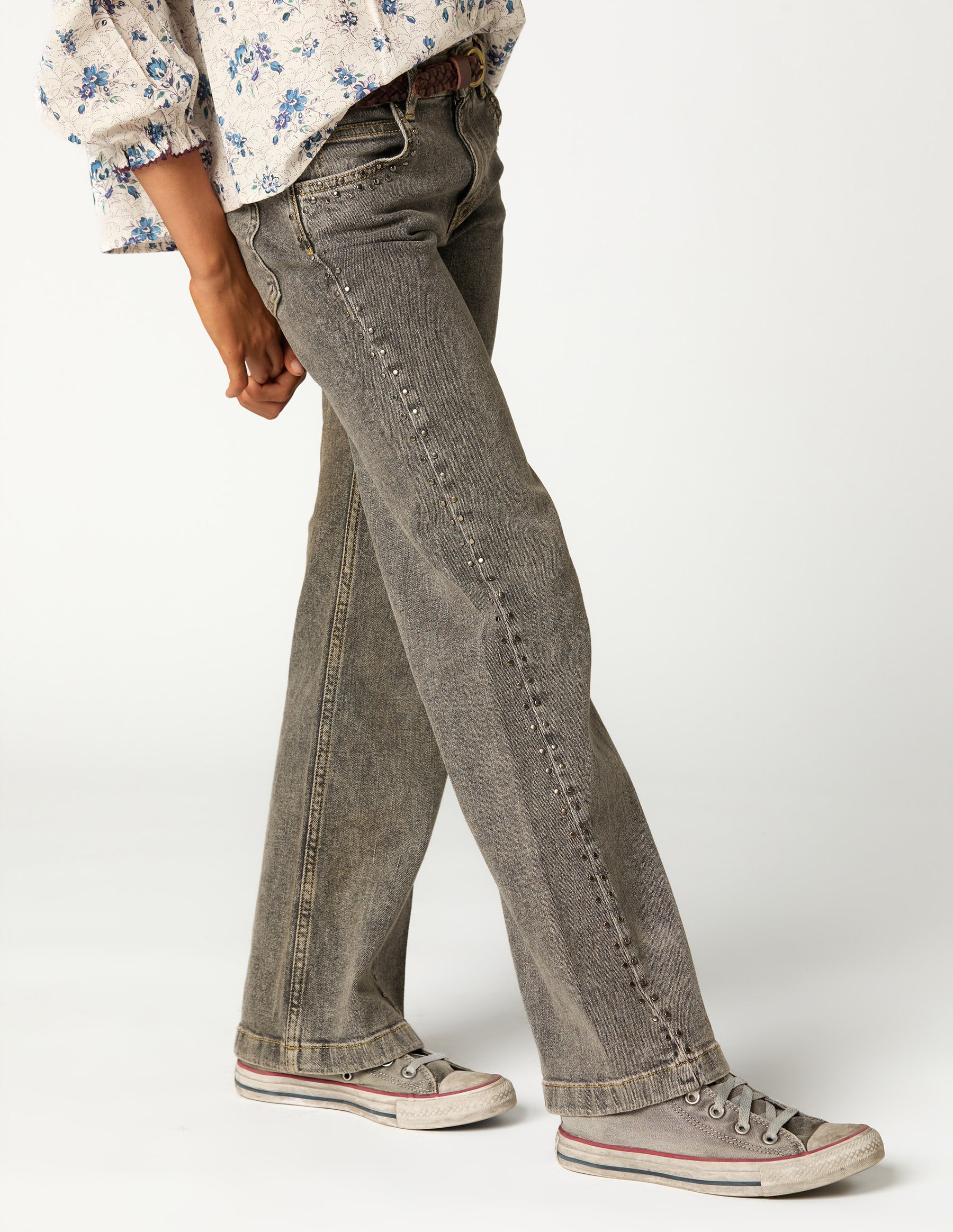 DENIM GRIS TACHAS MINI