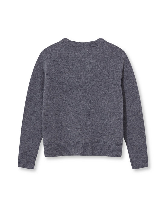 MID GREY V-NECK JUMPER