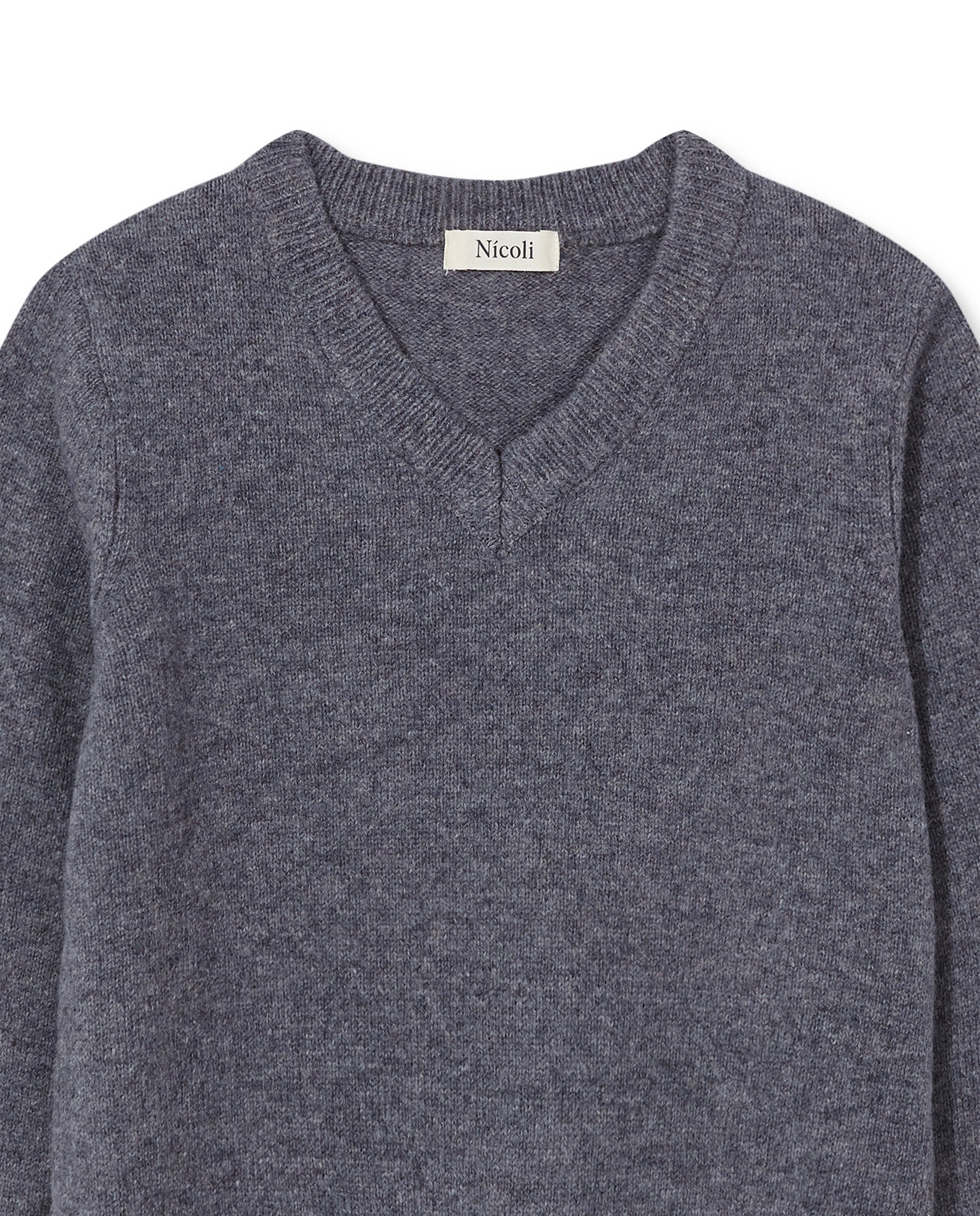 MID GREY V-NECK JUMPER