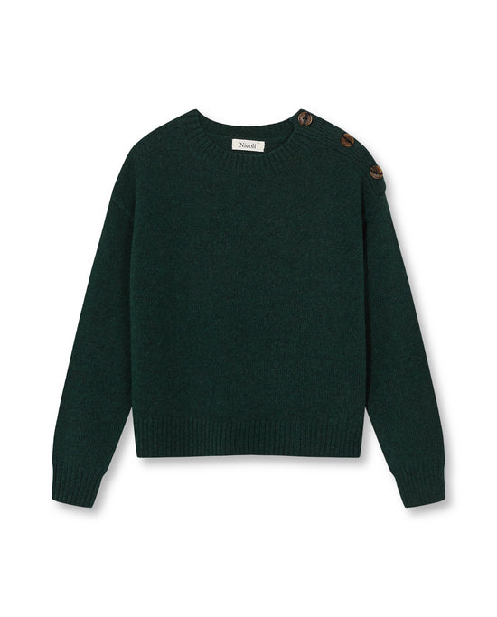 DARK GREEN BUTTONED JUMPER