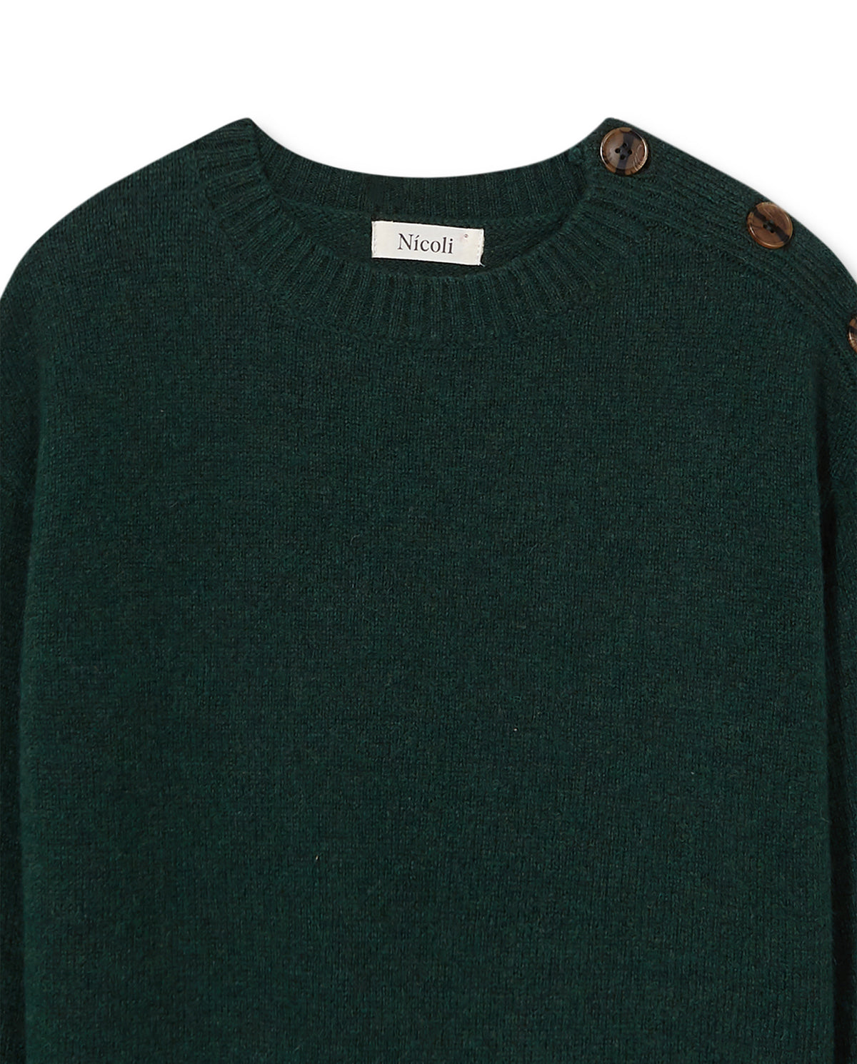 DARK GREEN BUTTONED JUMPER